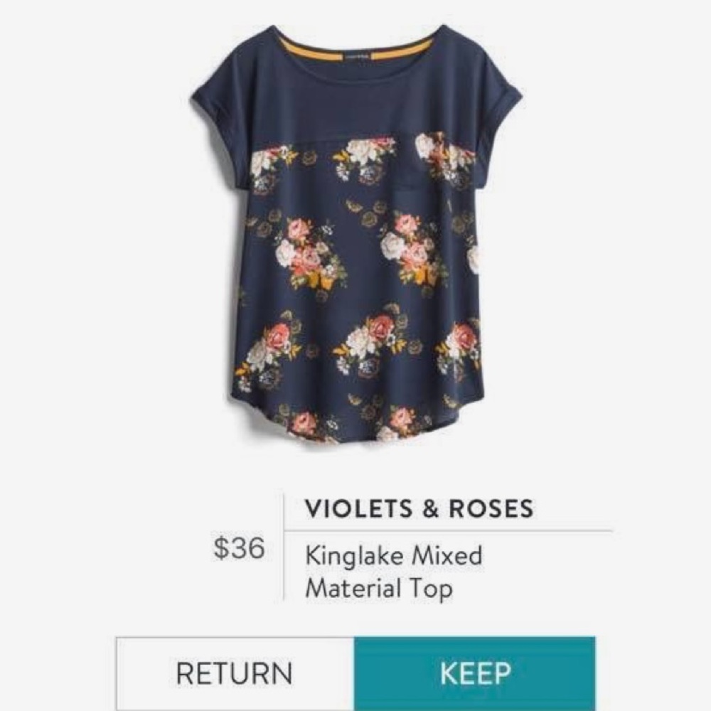 ISO Violets & Roses Kinglake Mixed Material Top